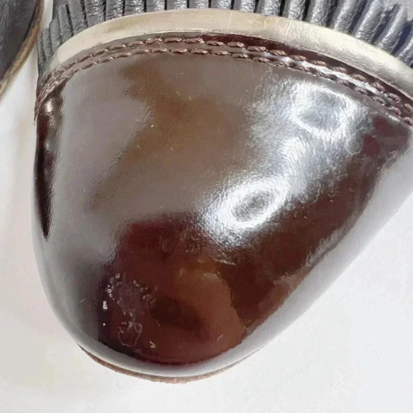 AGL Brown Leather Rounded Toe Heels Heeled Ballet Shoes Size 39.5 - Picture 9 of 12